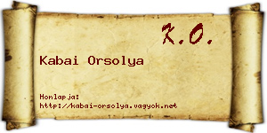 Kabai Orsolya névjegykártya